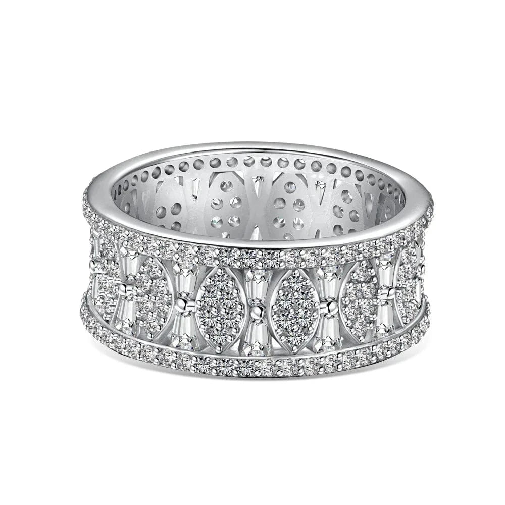 9 / 3 925 Sterling Silver Rings For Women Original Tiara Heart Wishbone Engagement Wedding Stacking Ring Crystals Jewelry Love Gift