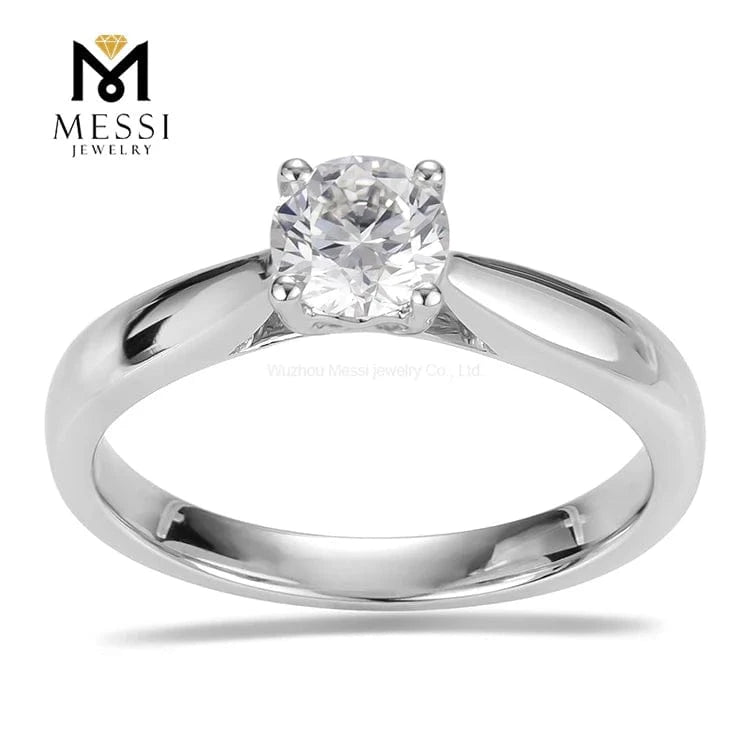 9.5 / DE/VS 18K Gold Messi Jewelry 0.5ct DEFG/VS-SI lab diamond wedding ring 14k diamond rings solitaire synthetic diamond ring