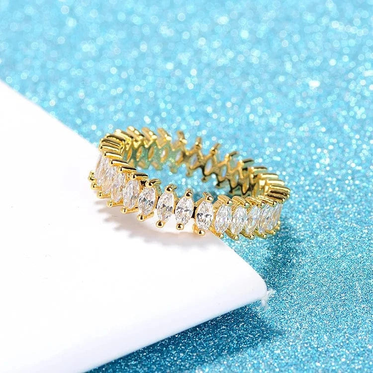 9 / 7-ZPR450A RAKOL RL1038 New Design Trendy 18k Gold Plated Iced Out CZ Cubic Bling Zircon Diamond Wedding Gothic Tennis Women Rings Jewelry