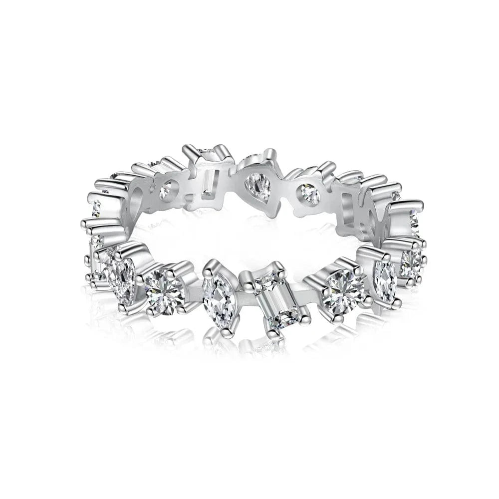 9 / 8 925 Sterling Silver Rings For Women Original Tiara Heart Wishbone Engagement Wedding Stacking Ring Crystals Jewelry Love Gift