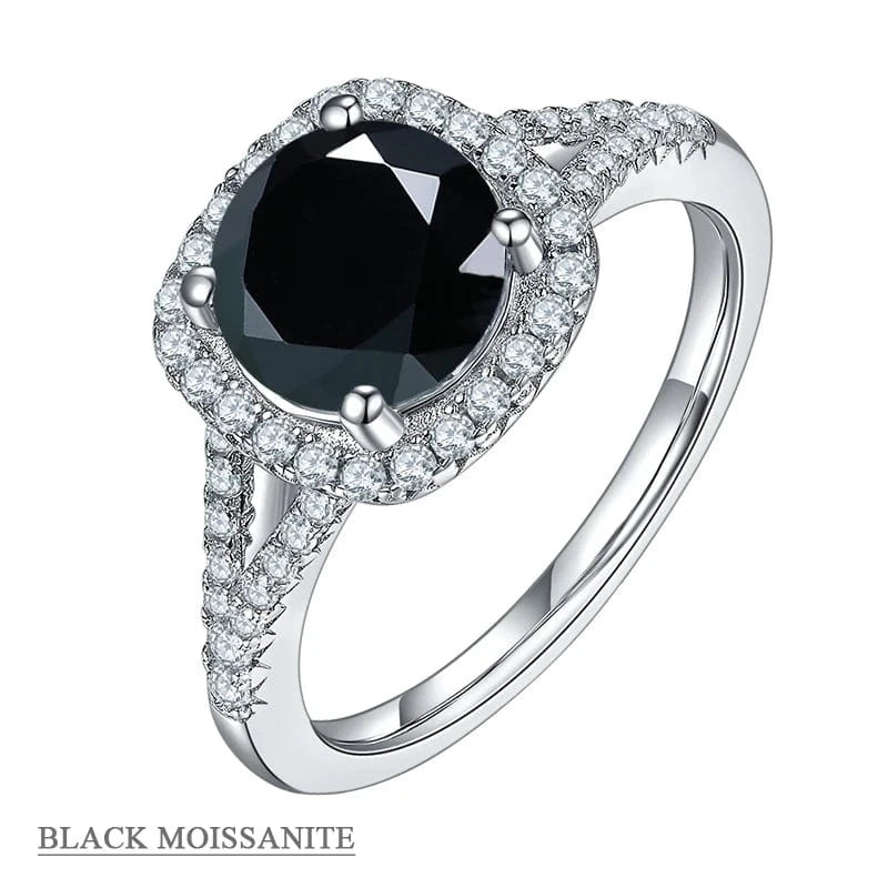 9 / Black Moissanite Diamond Abiding Jewelry Factory OEM/ODM Custom Jewelry Wholesale 2 Carat Moissanite Diamond Rings Moissanite