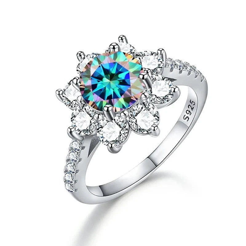 9 / D0006B1A6A-1ct 925 Sterling Silver Unusual Halo Zirconia Flower Shape Luxury Diamond Moissanite Rings 1 2 Carat For Women Wedding fine jewelry