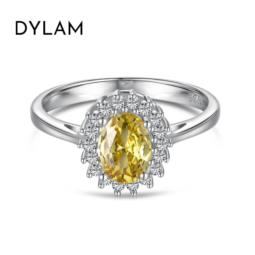 9 / DY120812-S-W-HB Dylam Classic Design S925 Silver Rhodium Plated Eternity Band 5A Cubic Zirconia Sparkling Wedding Engagement Promise Rings