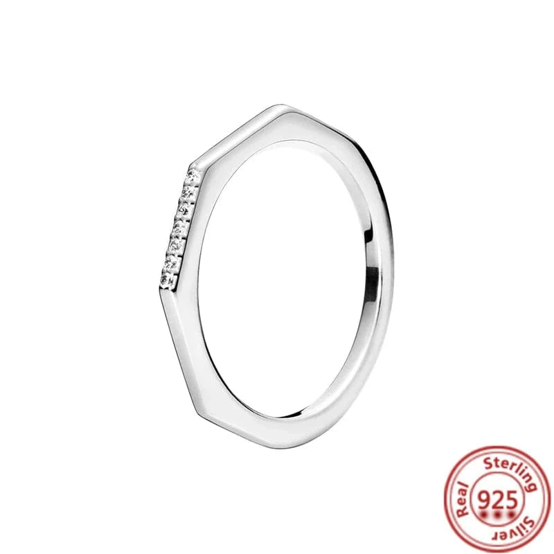 9 / JZ-050 Authentic 925 Sterling Silver Princess Tiara Crown Sparkling Love Heart ,CZ Rings for Women Engagement Jewelry Anniversary