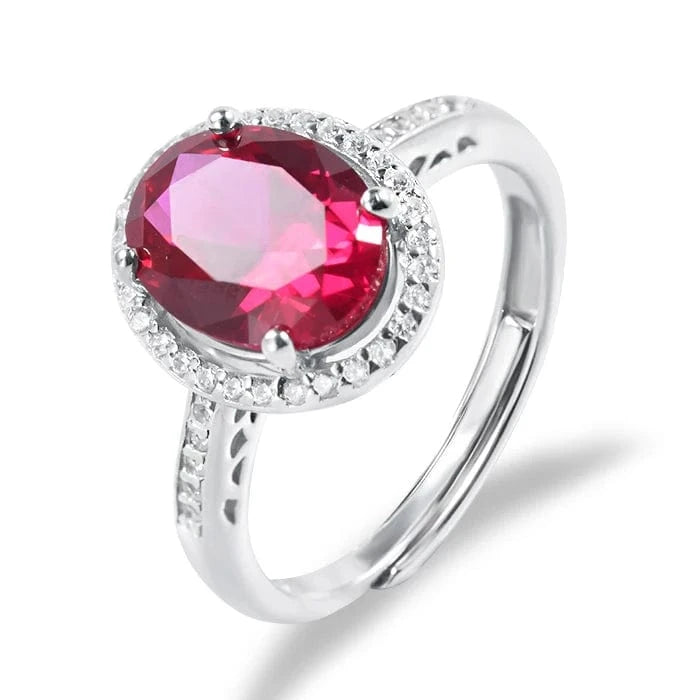 9 / R10726 Luxury jewelry ruby oval cut 5x7mm 925 sliver rings jewelry women