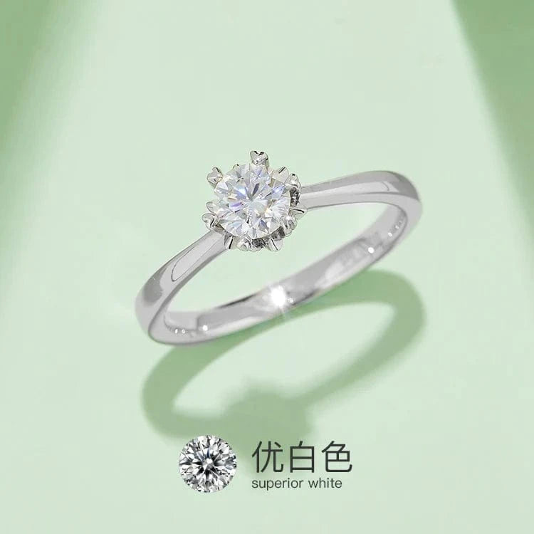 9 / Super white Factory Hotsale Newest Moissanite Ring 0.5ct VVS Pink Moissanits Stone Ring 925 Sterling Silver Jewelry in stock