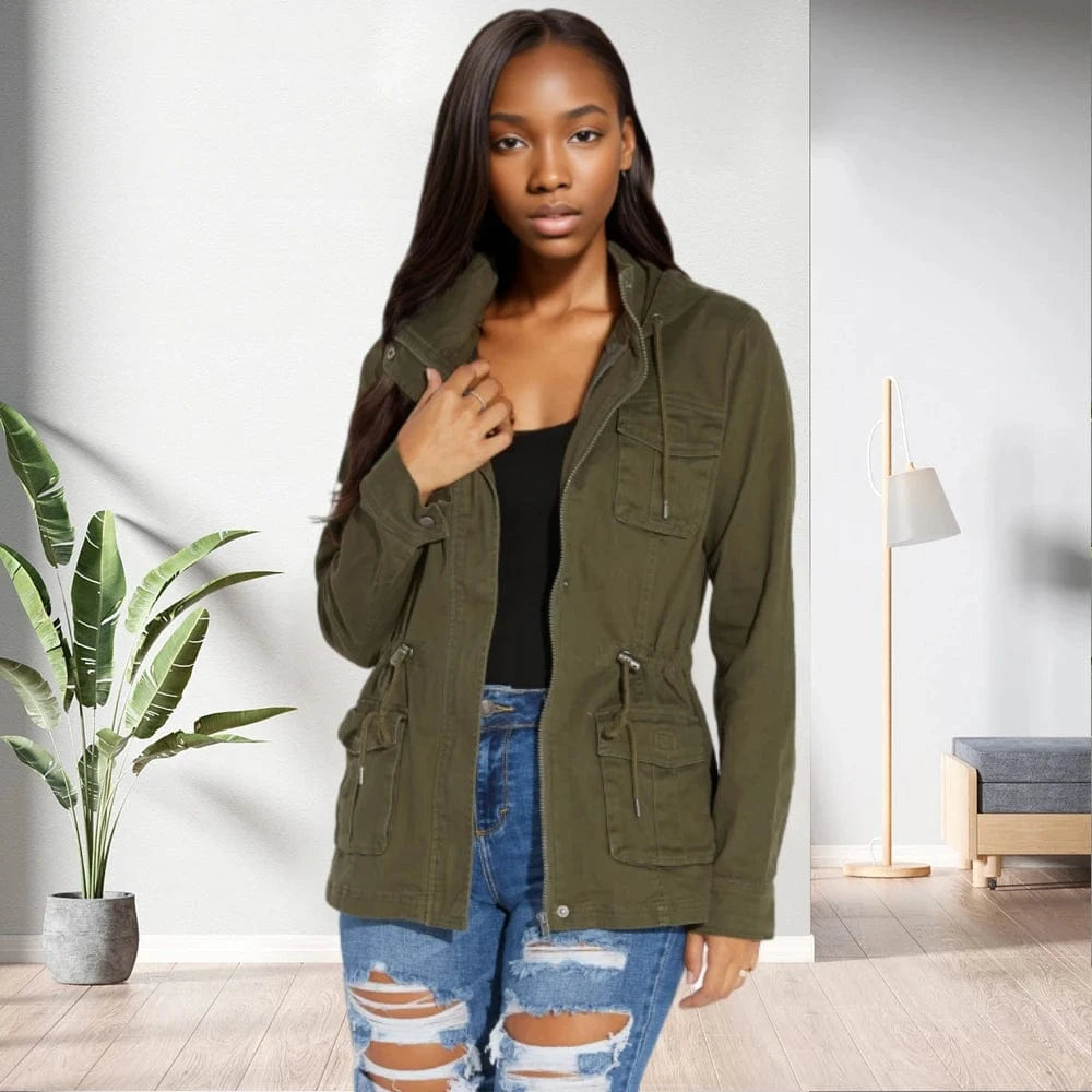 91110-MX30 Wholesale Direct Sales Casual Going Out Leisure Hooded Style Jacket Apparel For Women Sehe Fashion