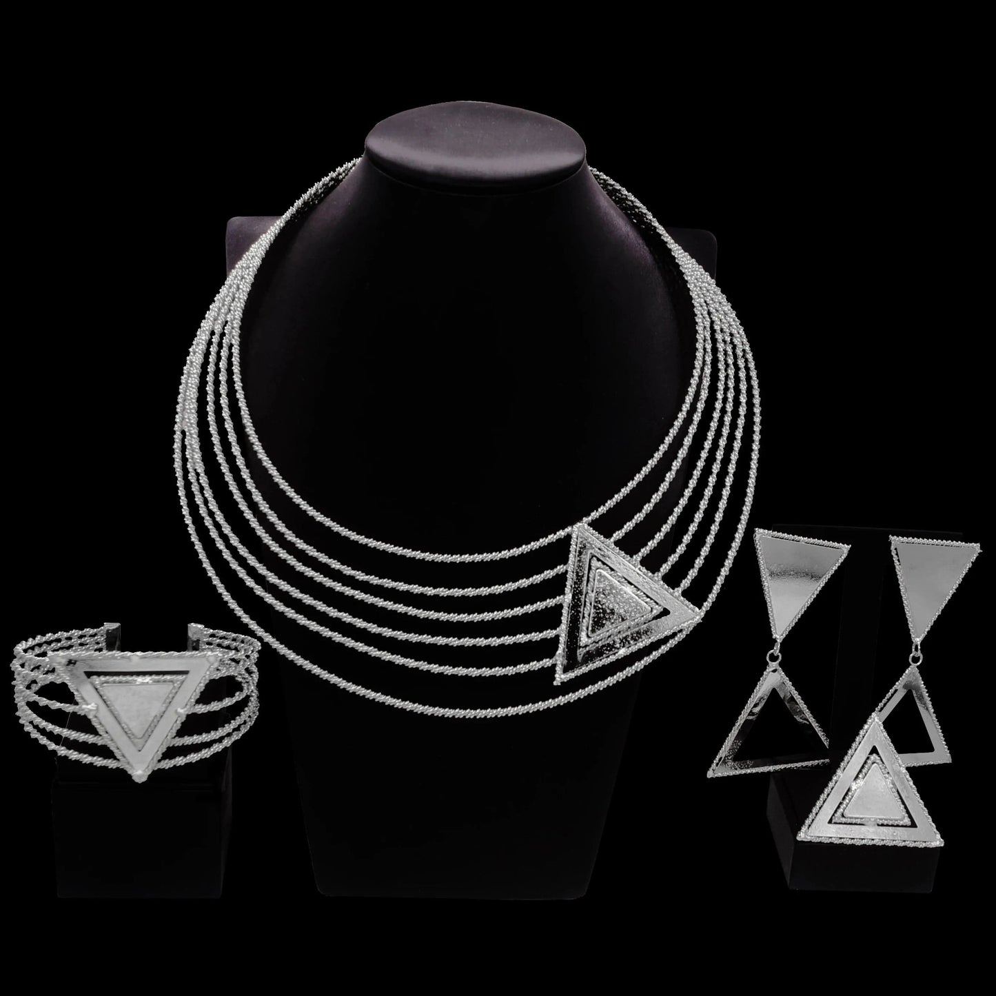 925 Silver Plated Fashion Jewelry Sets Brazilian Jewelry For Women Wholesale Factory Price Silver Jewelry Necklace Earrings Ring