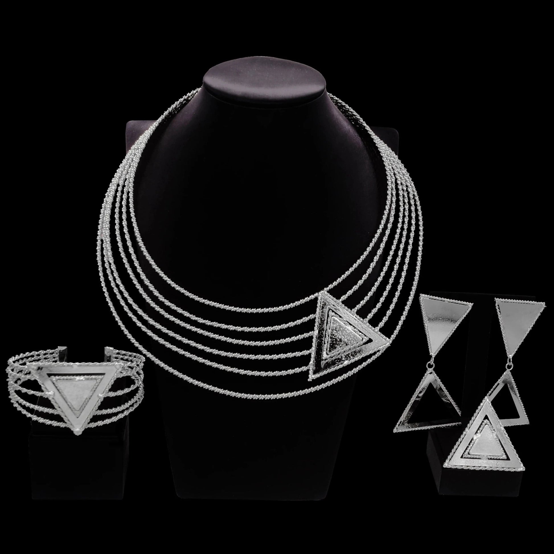 925 Silver Plated Fashion Jewelry Sets Brazilian Jewelry For Women Wholesale Factory Price Silver Jewelry Necklace Earrings Ring