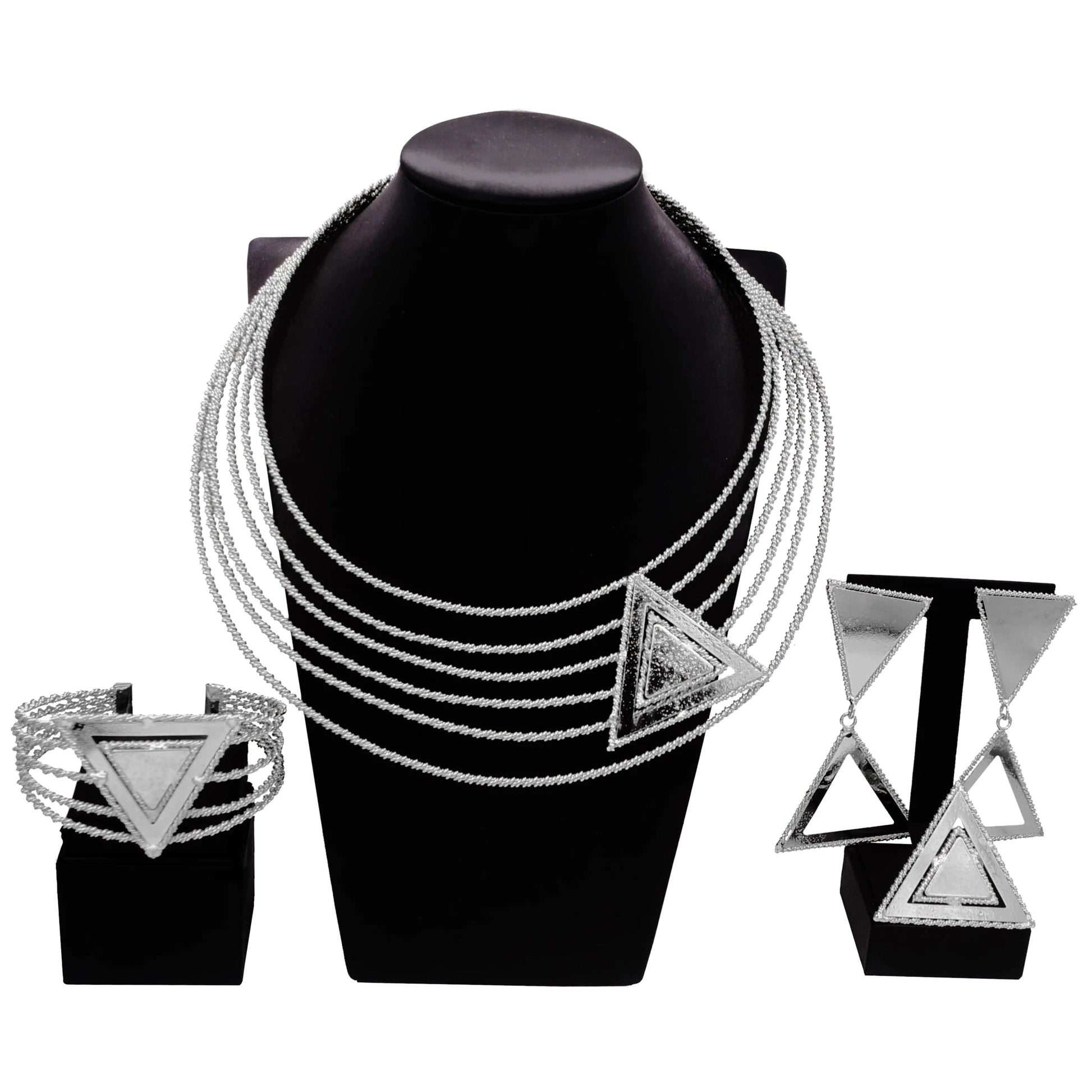 925 Silver Plated Fashion Jewelry Sets Brazilian Jewelry For Women Wholesale Factory Price Silver Jewelry Necklace Earrings Ring
