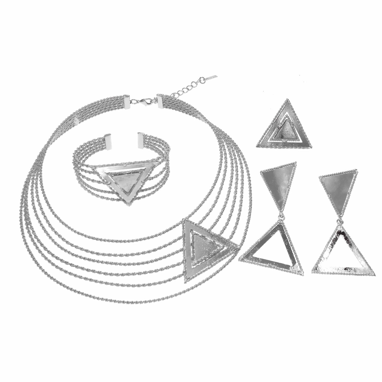 925 Silver Plated Fashion Jewelry Sets Brazilian Jewelry For Women Wholesale Factory Price Silver Jewelry Necklace Earrings Ring