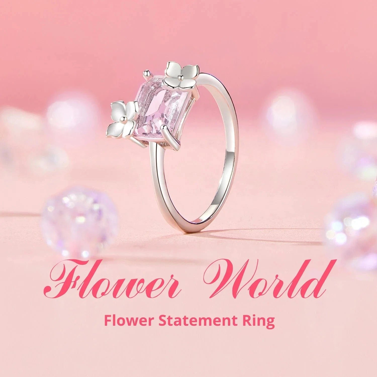 925 Sterling Silver Fashion Jewelry Sets Fine Jewelry Making Wholesale Fantasy Pink Butterfly Flower Necklace Ring Earrings Set