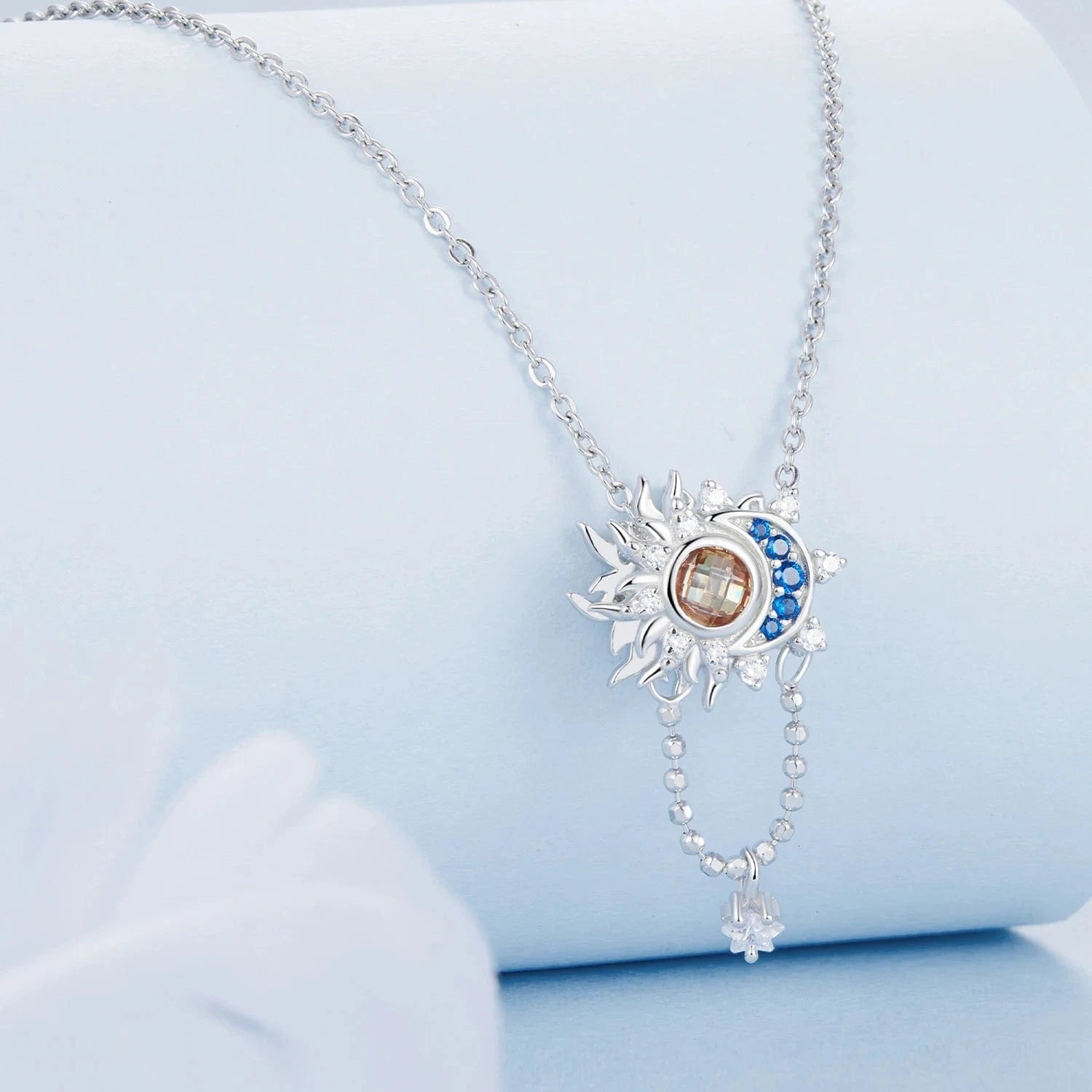 925 Sterling Silver Fashion Jewelry Sets Fine Jewelry Making Wholesale Sun Moon Rope Bracelet Necklace Ring Charm Pendant Set