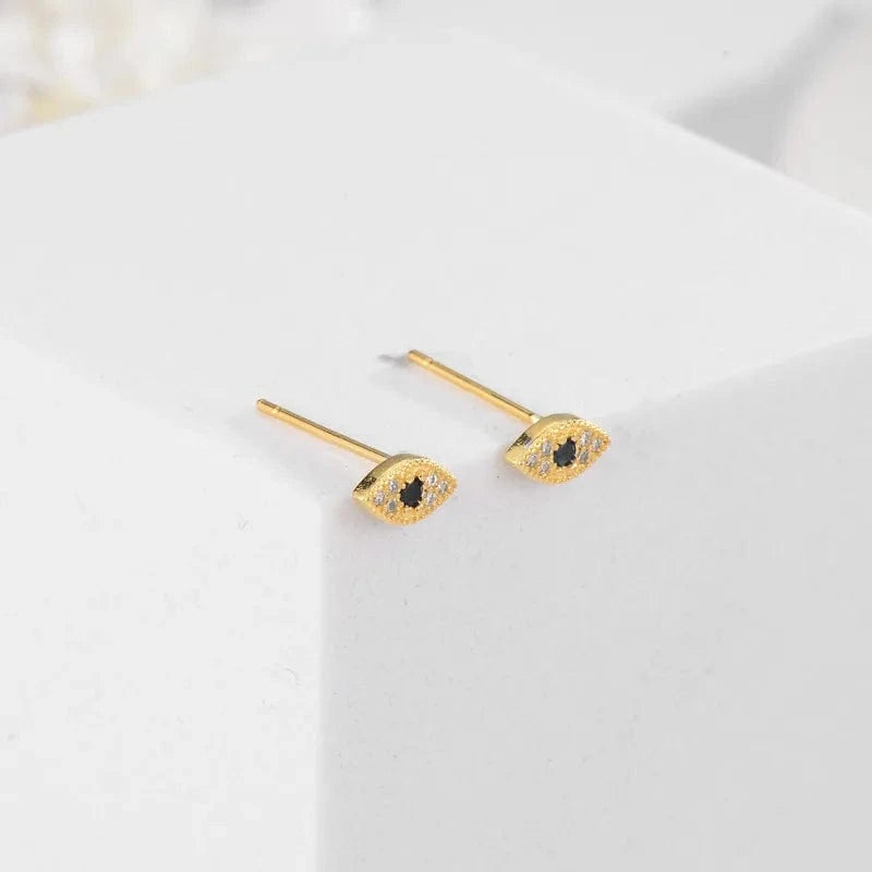 925 Sterling Silver Pave Zircon Blue Stud Earrings Women Classic Temperament Wedding Jewelry Accessories