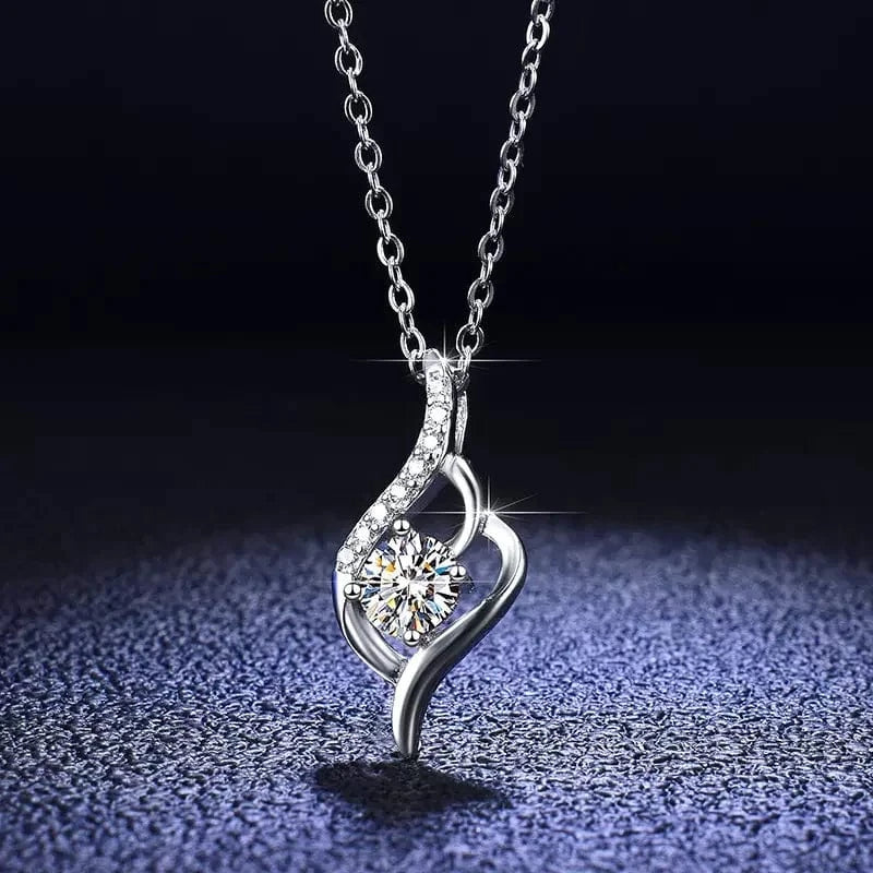 925 Sterling Silver Pendant 6.5mm 5mm White Round Moissanite DIamond Fashion Jewelry Pendants Charms