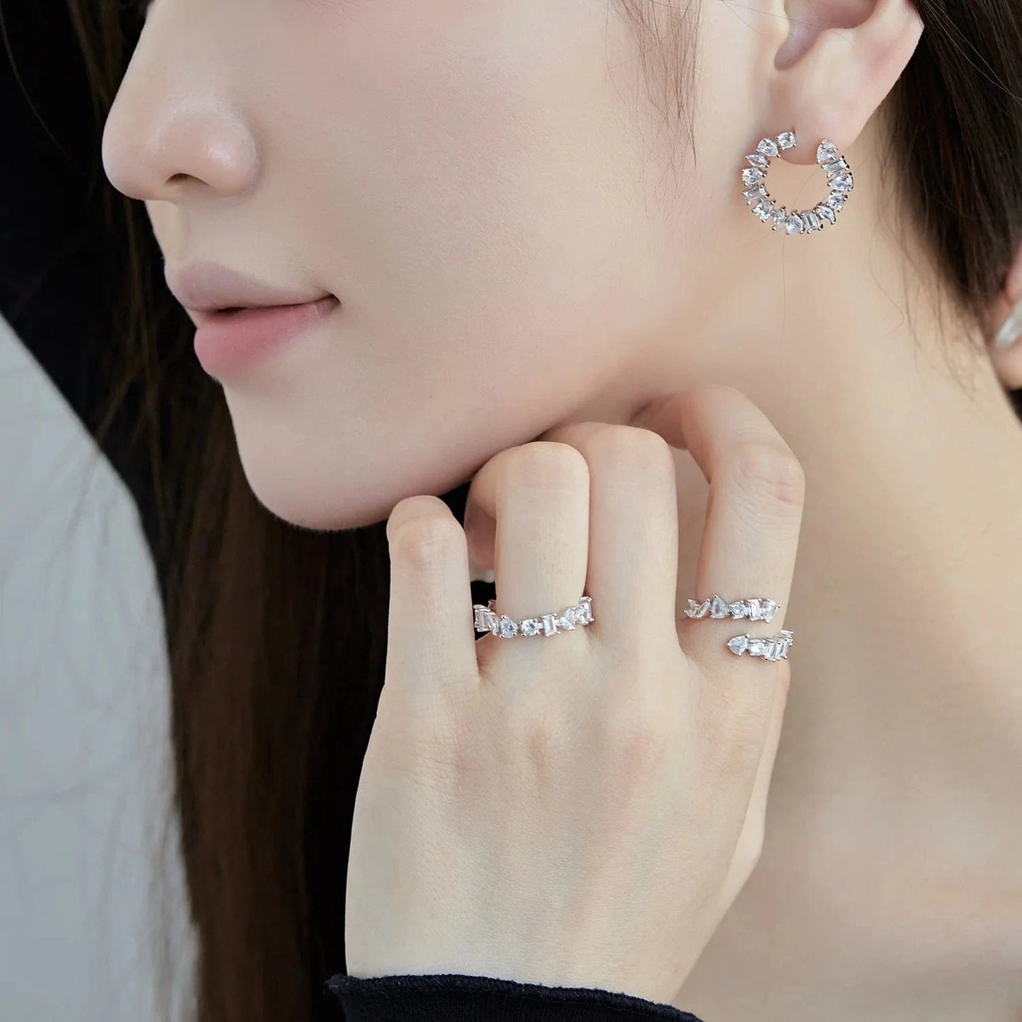 925 Sterling Silver Rings For Women Original Tiara Heart Wishbone Engagement Wedding Stacking Ring Crystals Jewelry Love Gift