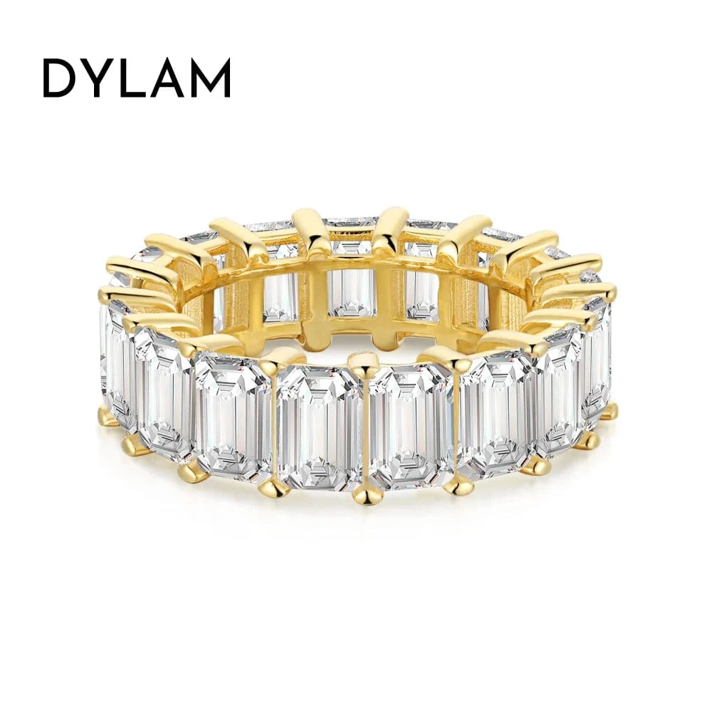 925 Sterling Silver Zircon Jewellery Eternity Band Diamond Engagement Wedding Ring Stackable 18K Gold Plated Rings Jewelry Women