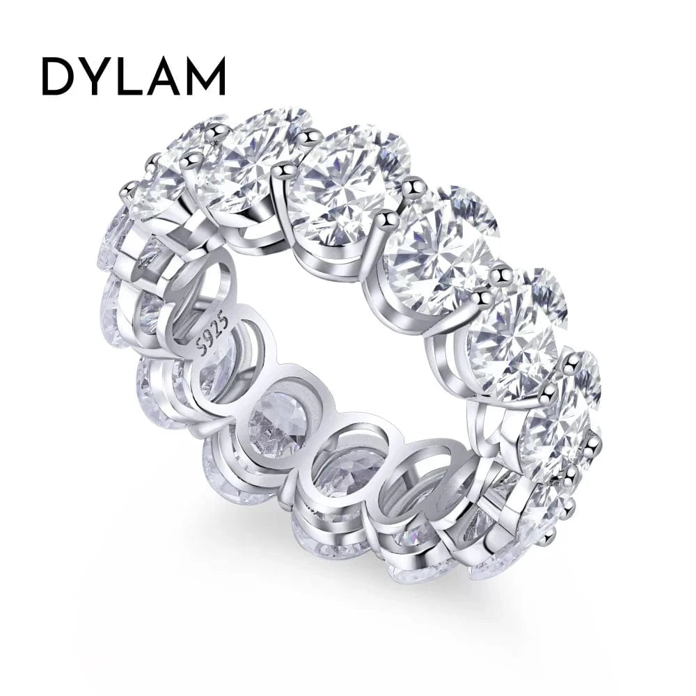 925 Sterling Silver Zircon Jewellery Eternity Band Diamond Engagement Wedding Ring Stackable 18K Gold Plated Rings Jewelry Women