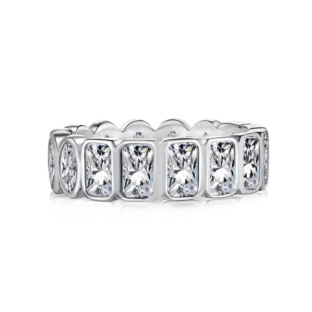 925 Sterling Silver Zircon Jewellery Eternity Band Diamond Engagement Wedding Ring Stackable 18K Gold Plated Rings Jewelry Women