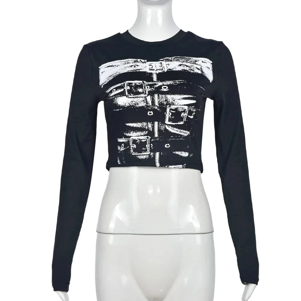 9644td 2024 Fall New Arrivals Women's Two Piece Casual Suit Printed Sexy Long Sleeve Crop Tops Mini Skirt Set For Women