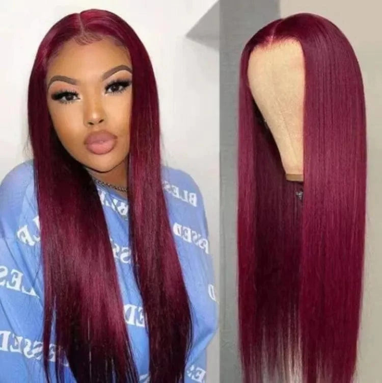 99j / 30 Inches Cheap Color Wigs Human Hair Density 150% 180% Glueless Highlight Wig Lace Front Pink  Blue Blonde 99j Orange wig Straight