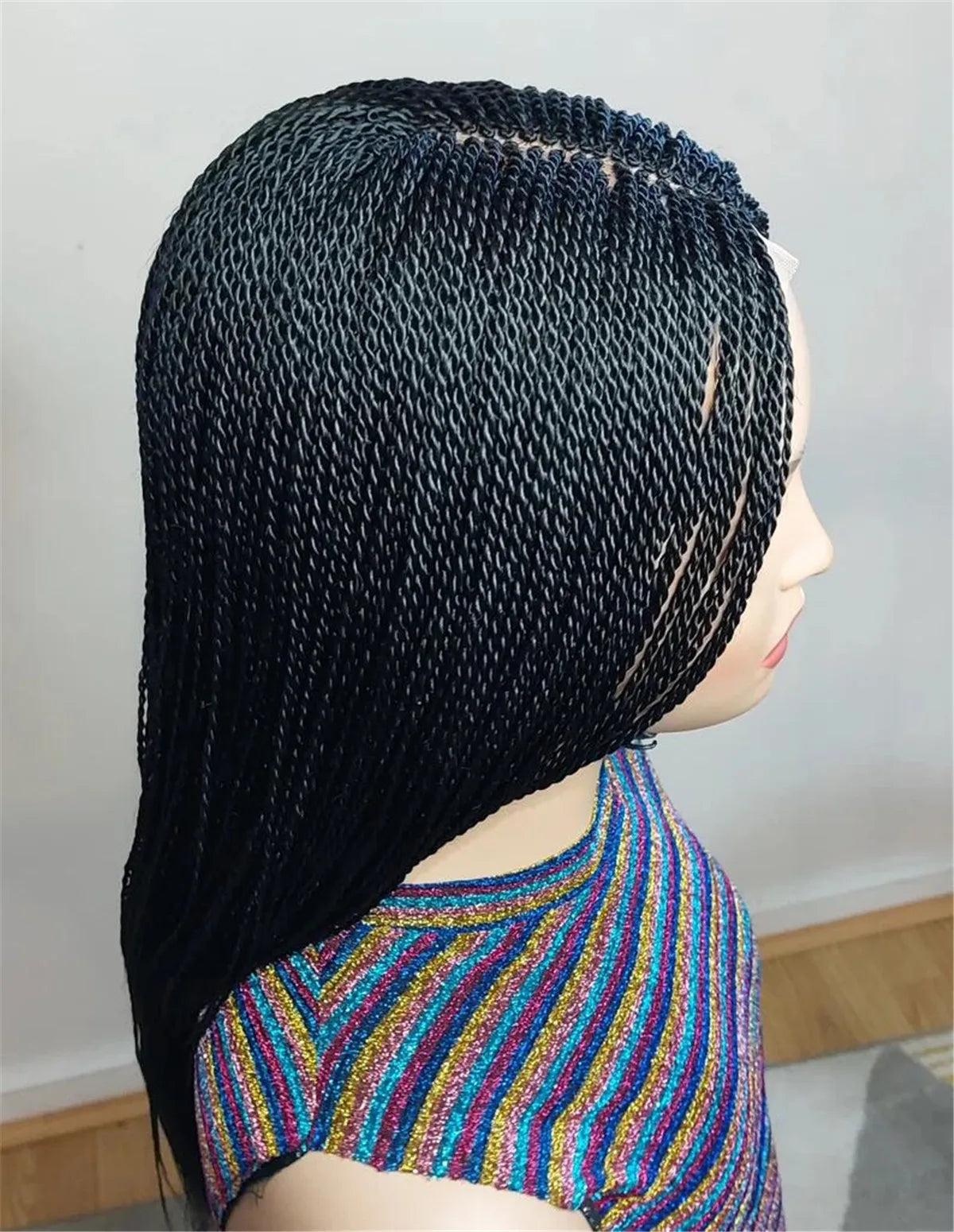 Senegalese Micro Twist Braided Wig Short Feather Bob Style for Black Women Million Braids Light Passion Twist Lace Front Wig