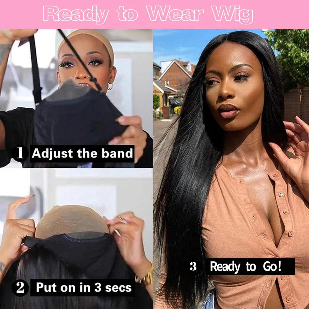 Bone Straight Brazilian Human Hair Lace Front Wig for Women