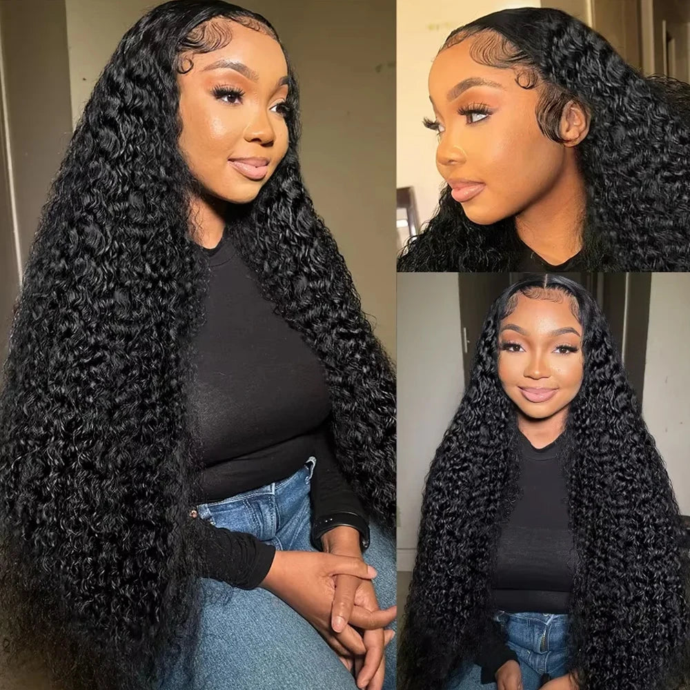 Long Jerry Curly Lace Front Human Hair Wig for Women