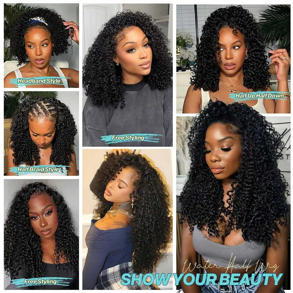 Spiral Kinky Curly Half Wig