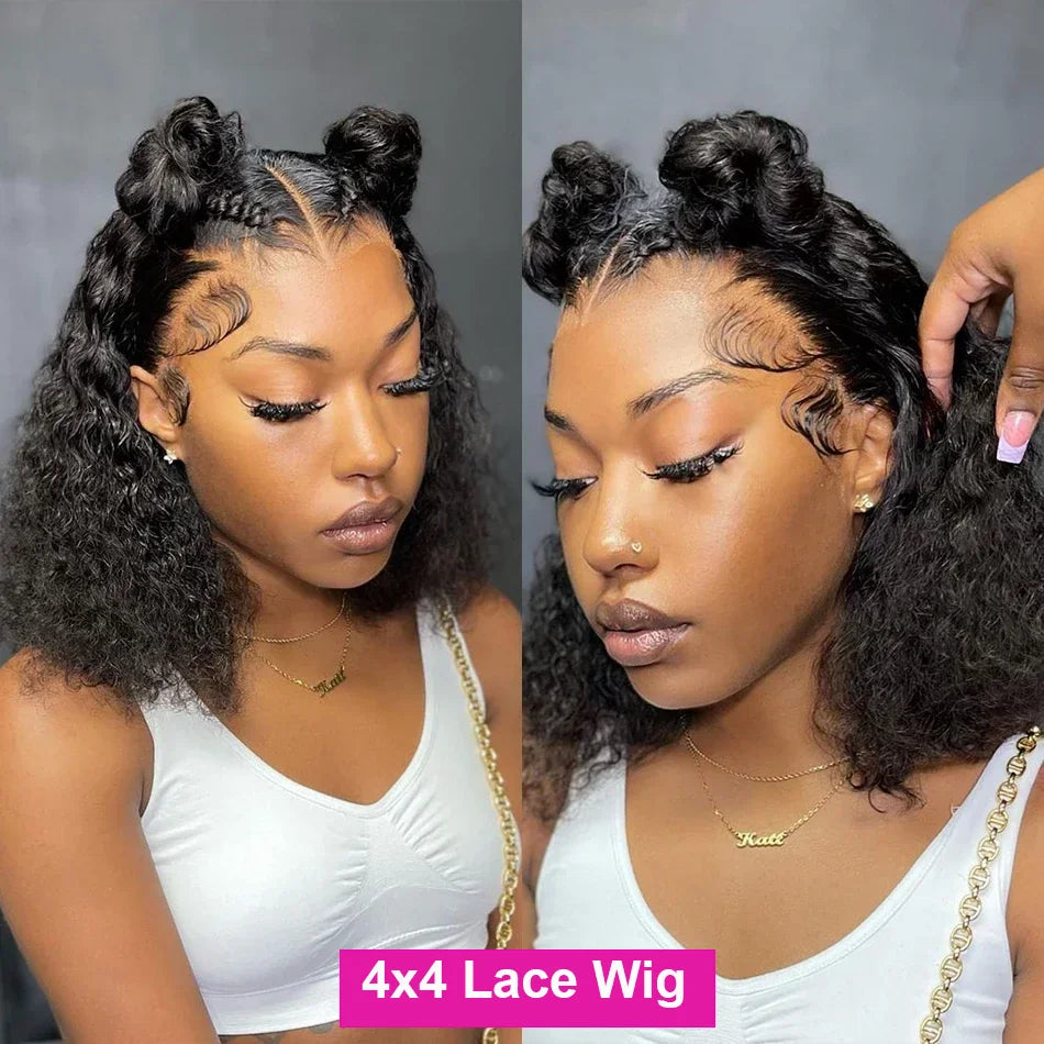 Deep Curly Human Hair Bob Wig