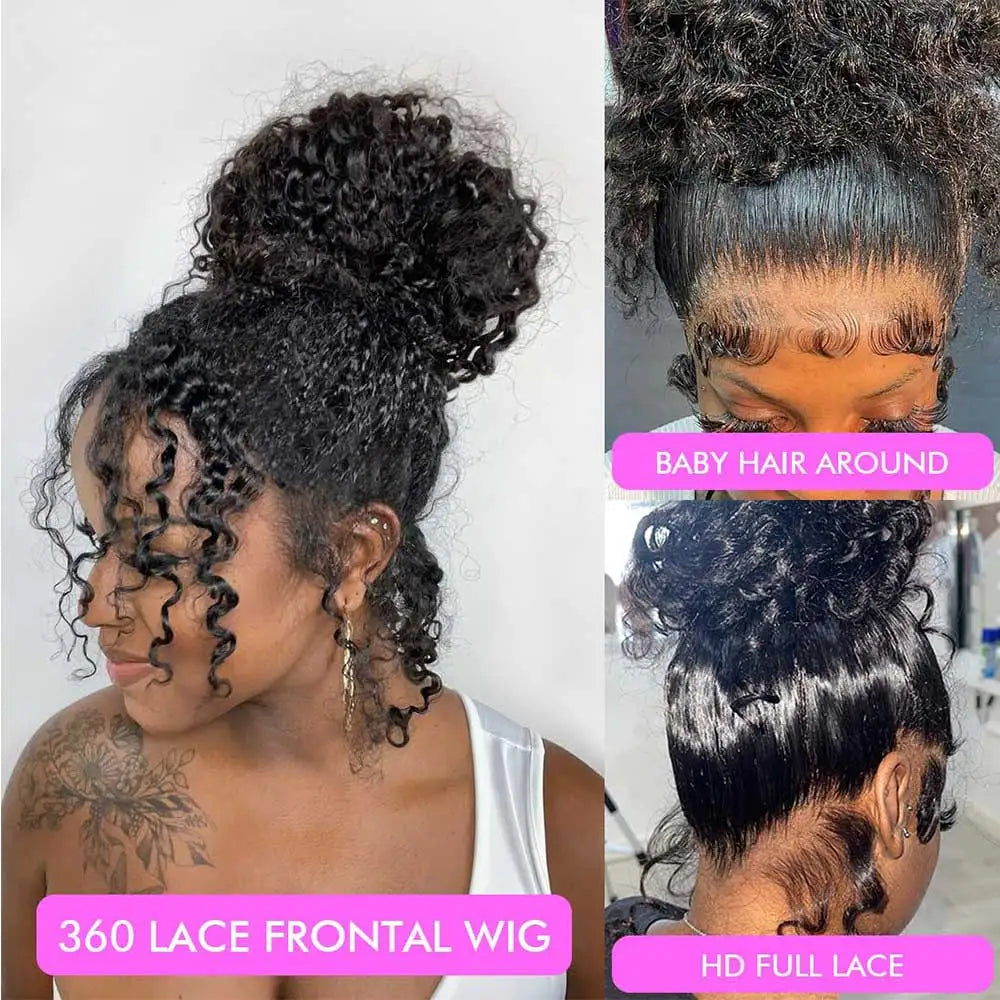 Glueless Deep Curly Brazilian Full Lace Wig For Women