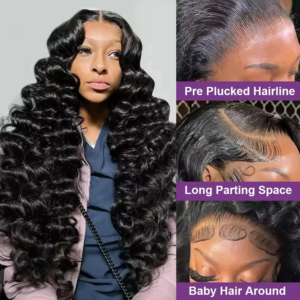 Curly Deep Wave Lace Front Brazilian Human Hair Wig for Women