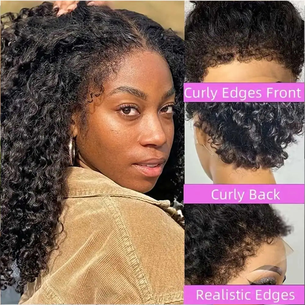 Deep Wave Glueless Human Hair Lace Wig With Baby Hair For Women