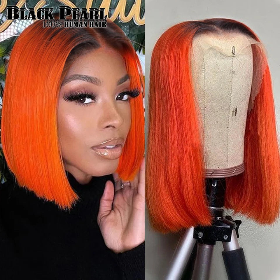 Glueless Brazilian Human Hair Transparent Lace Bob Wig For Women