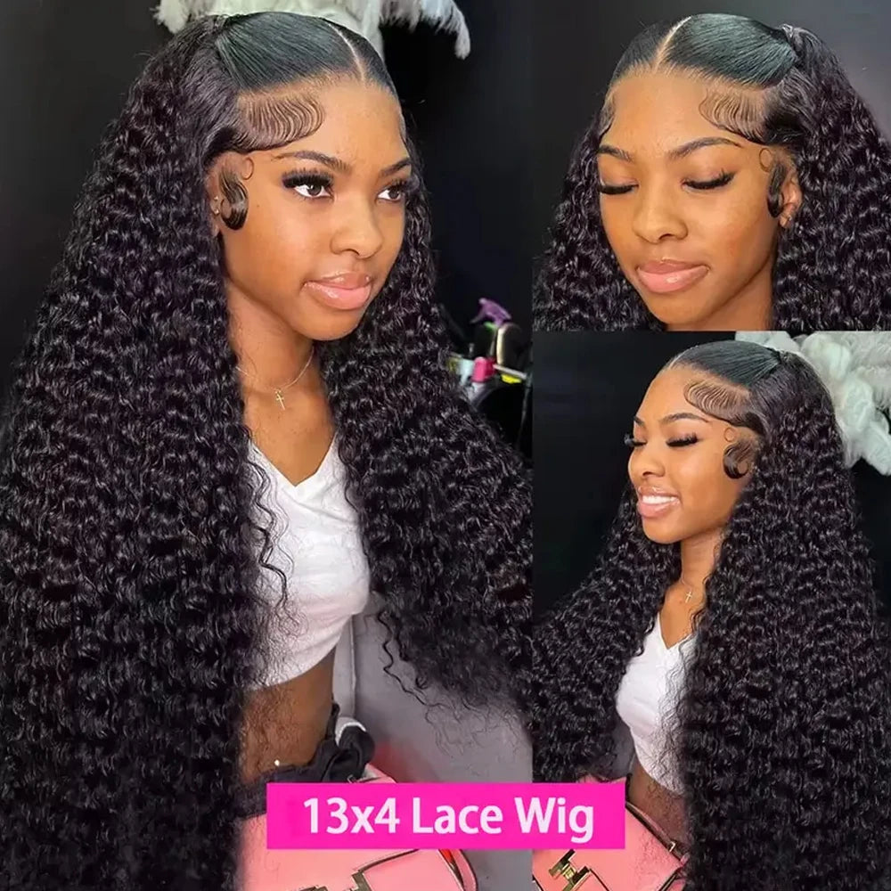 Kinky Curly Brazilian Human Hair Lace Front Wig for Women
