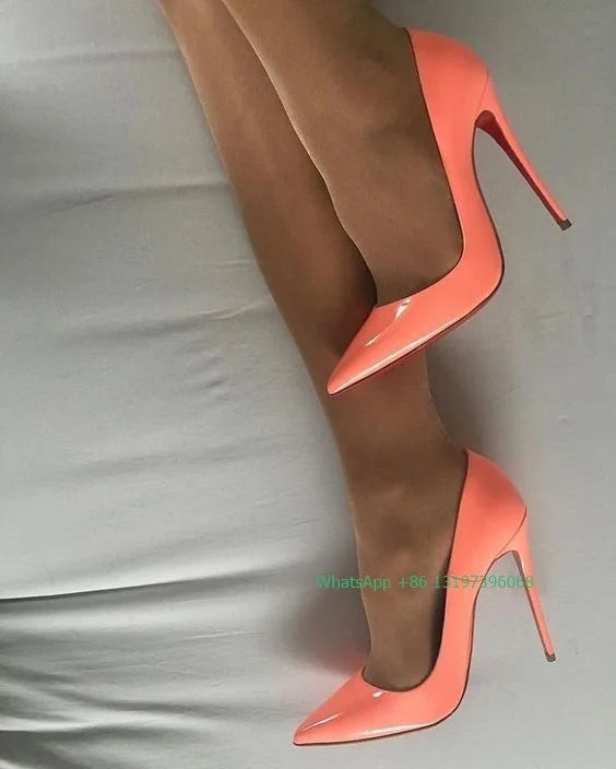 Iridescent Patent Pointed Toe Stiletto Pumps for Women
