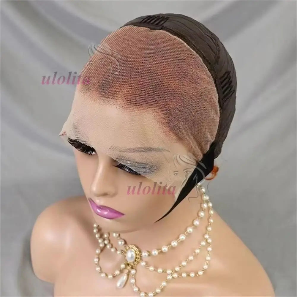 Ginger Orange Pixie Cut Human Hair Lace Wig for Women