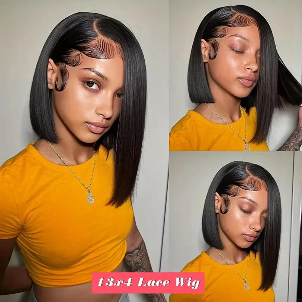 HD Lace Front Straight Bob Human Hair Wig for Women