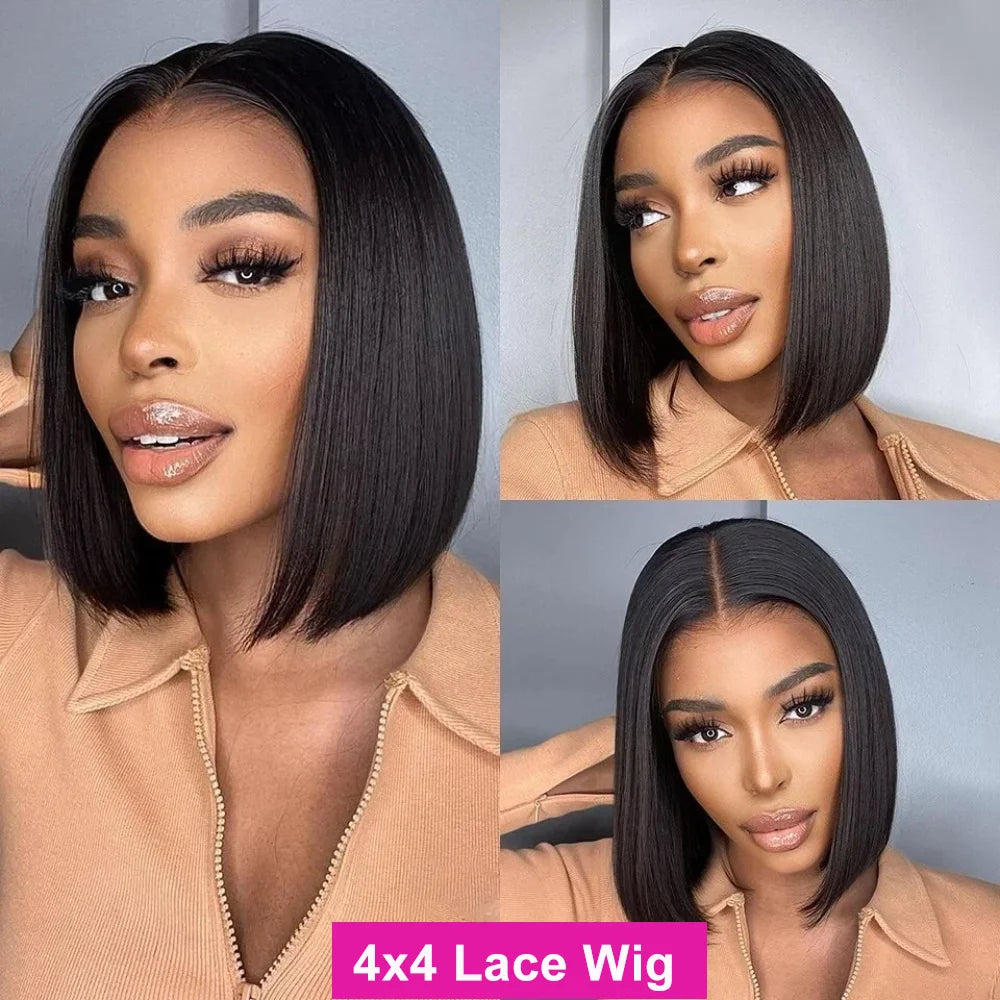 Straight Bob Human Hair Lace Front Wig