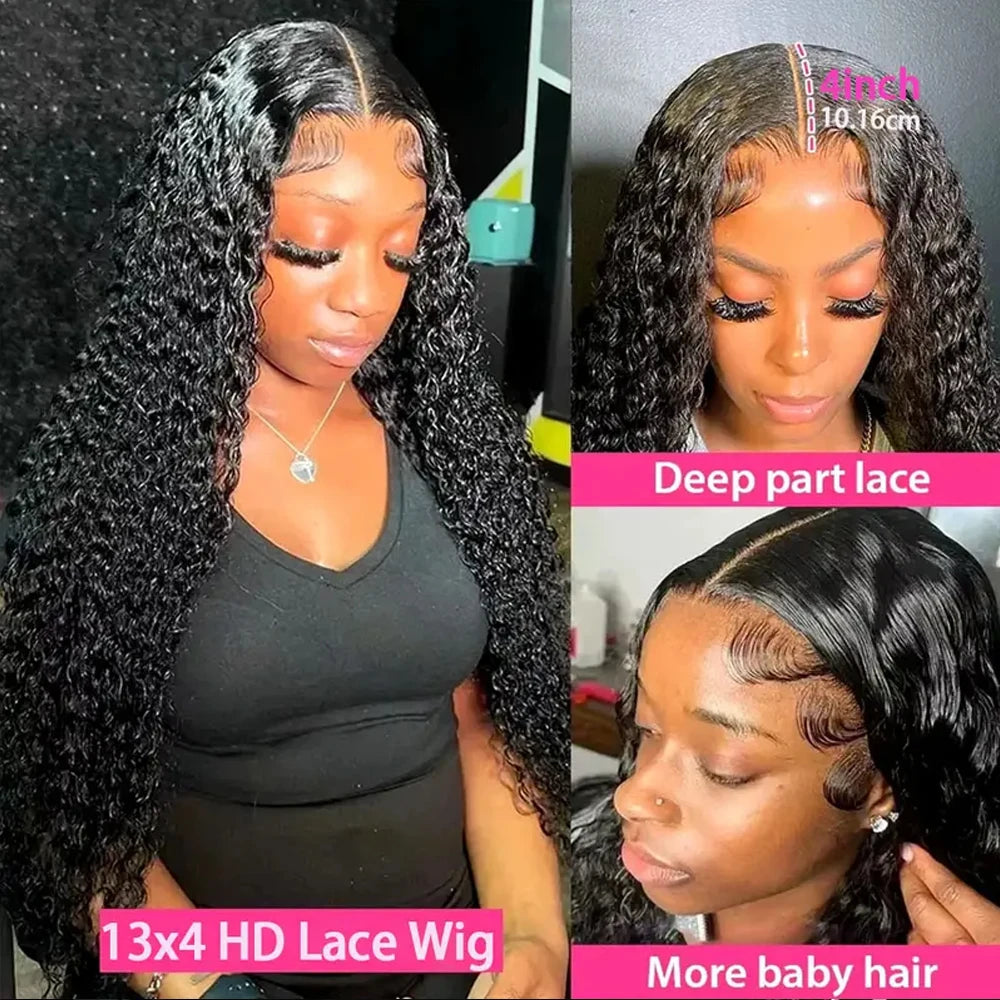 Kinky Curly Brazilian Human Hair Lace Front Wig for Women
