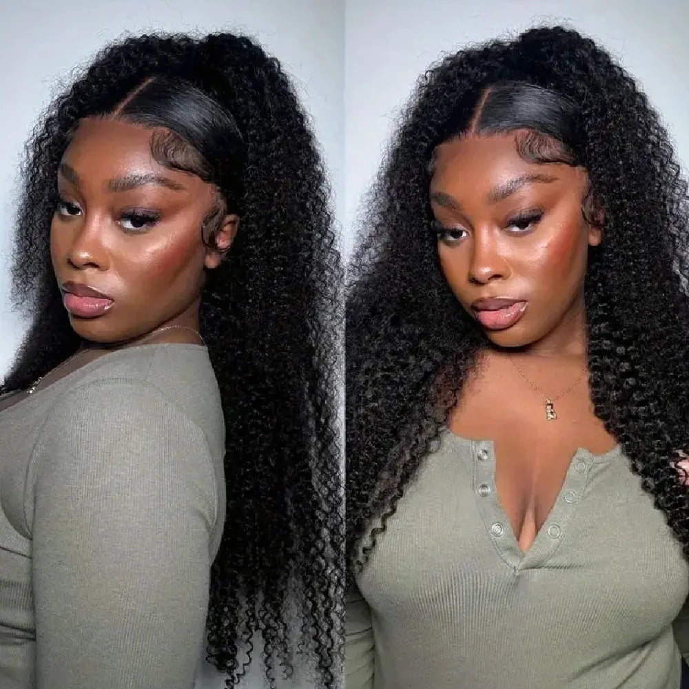 Deep Curly Transparent Lace Front Human Hair Wig for Women