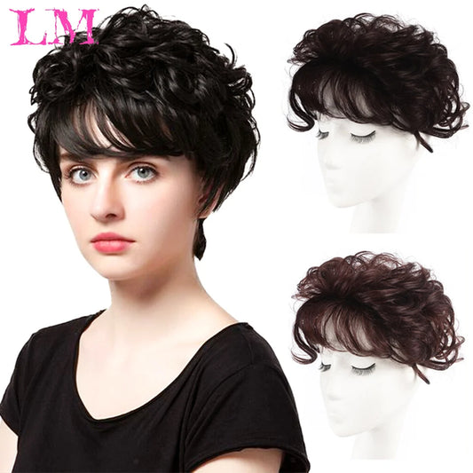 Heat Resistant Clip In Curly Bangs Hairpiece For Women