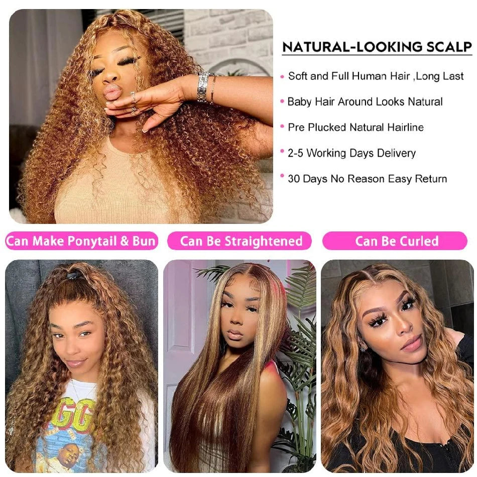 Brazilian Human Hair Ombre Lace Front Wig for Women