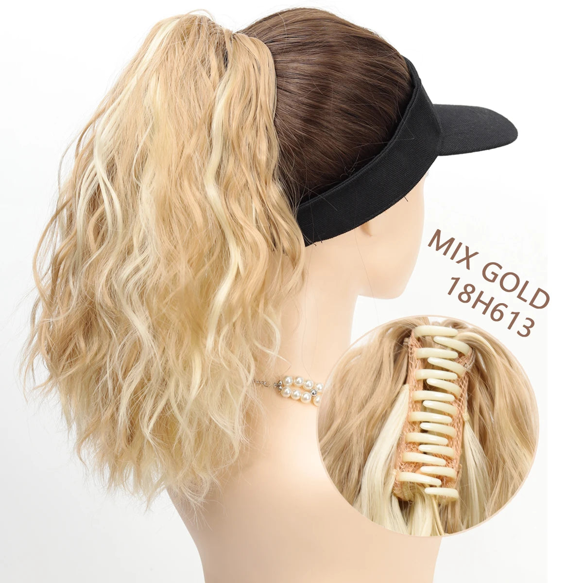 Frosted Water Wave Clip In Ponytail Hair Extension For Women