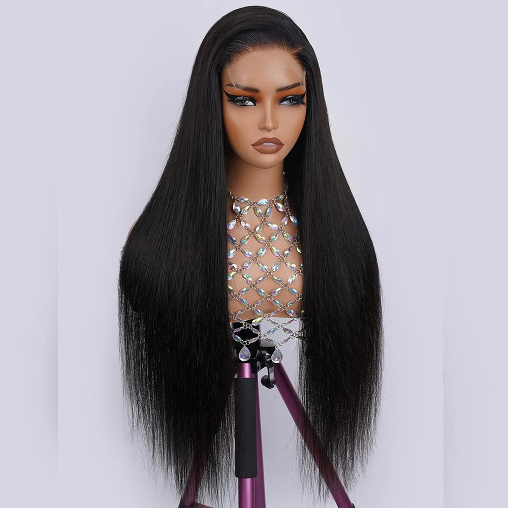 Bone Straight Brazilian Human Hair Lace Front Wig for Women