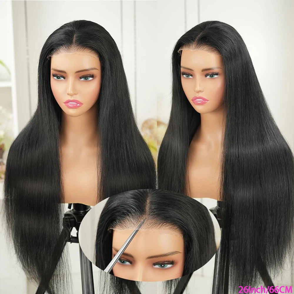 Bone Straight Brazilian Human Hair Lace Front Wig for Women
