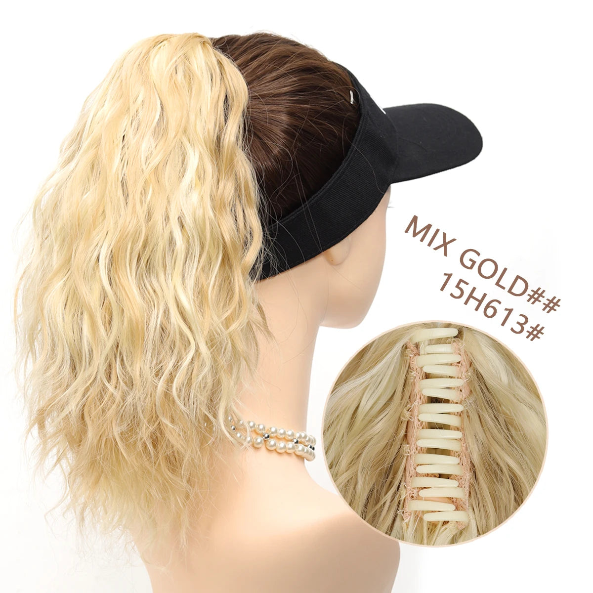 Frosted Water Wave Clip In Ponytail Hair Extension For Women