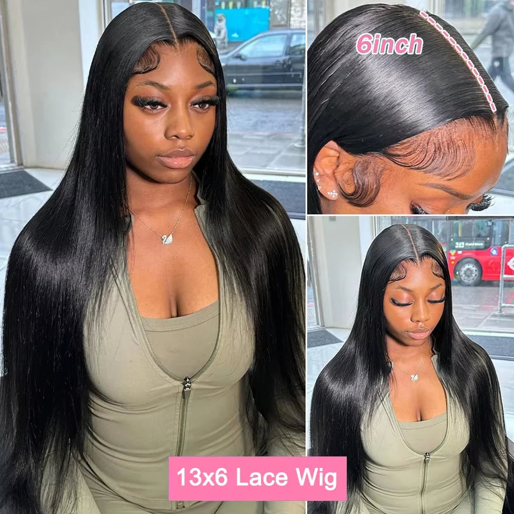 Bone Straight Brazilian Human Hair Lace Front Wig for Women