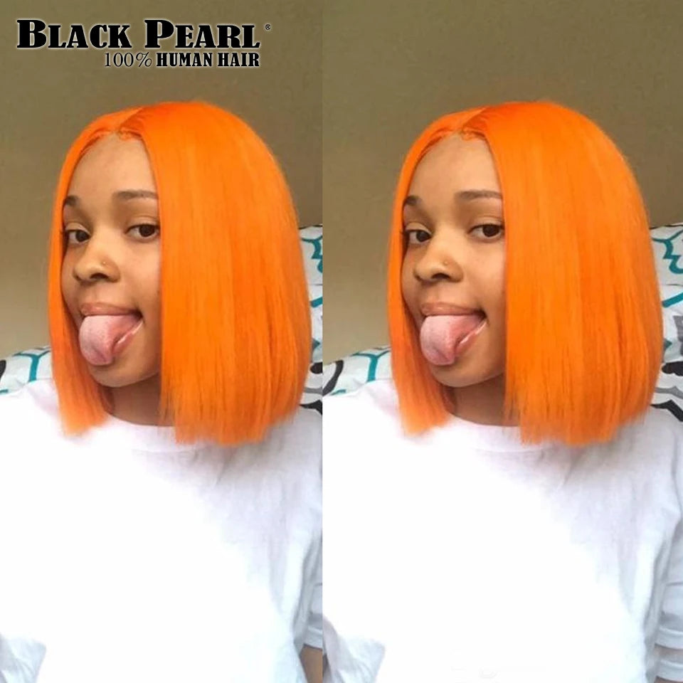 Glueless Brazilian Human Hair Transparent Lace Bob Wig For Women