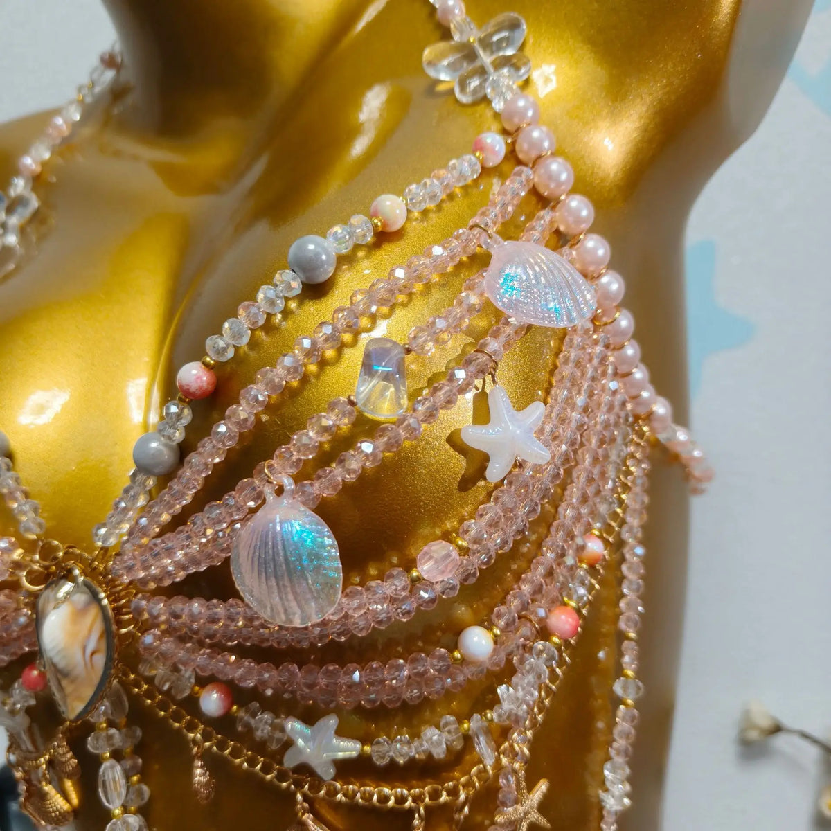 Handcrafted Sequin Beaded Mermaid Bralette for Women